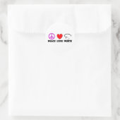 Peace Love Nurse Ronde Sticker (Tas)
