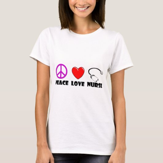 Peace Love Nurse T-shirt (Voorkant)