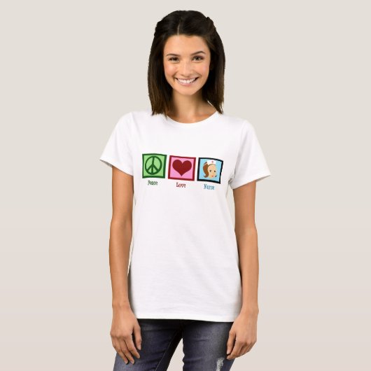 Peace Love Nurse T-shirt (Voorkant volledig)