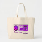 Peace Love Nursing Assistant Grote Tote Bag (Voorkant)