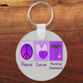 Peace Love Nursing Assistant Sleutelhanger (Voorkant)