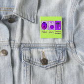 Peace Love Nursing Assistant Vierkante Button 5,1 Cm (In situ)