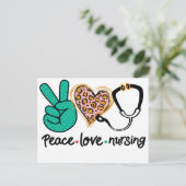 Peace Love Nursing Briefkaart (Staand voorkant)