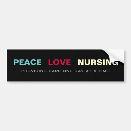 Peace Love Nursing Bumpersticker (Voorkant)