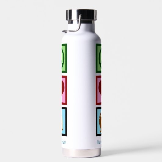 Peace Love Nursing Cute Personalized Nurse Waterfles (Rechts)