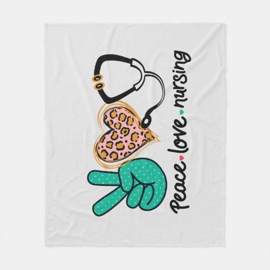 Peace Love Nursing Fleece Deken (Voorkant)