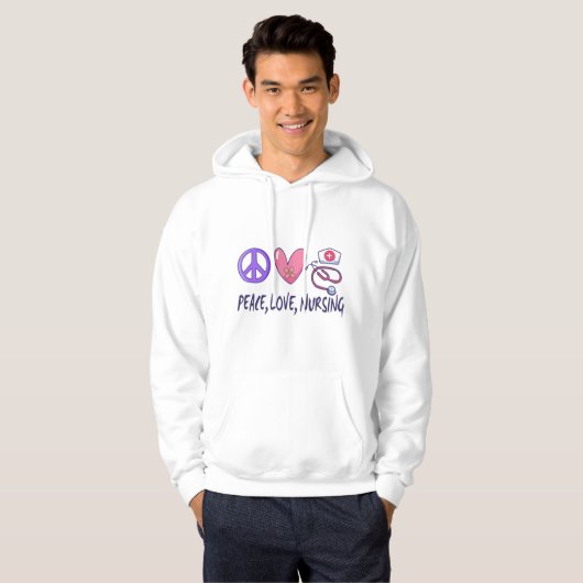 Peace Love Nursing Hoodie (Voorkant volledig)