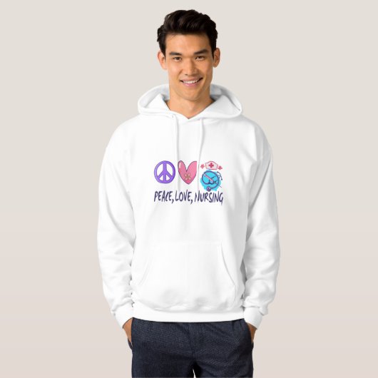 Peace Love Nursing Hoodie (Voorkant volledig)