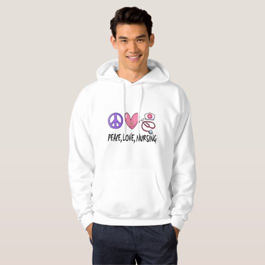 Peace Love Nursing Hoodie (Voorkant volledig)