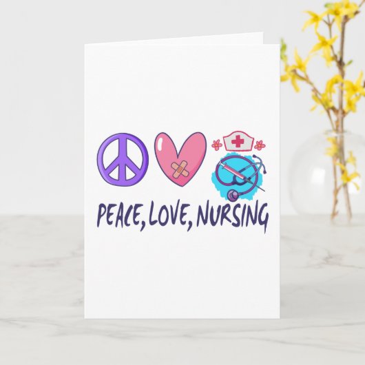 Peace Love Nursing Kaart (Gele Bloem)