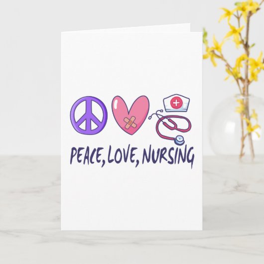 Peace Love Nursing Kaart (Gele Bloem)
