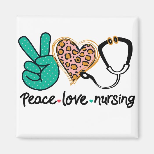 Peace Love Nursing Magneet (Voorkant)
