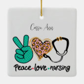 Peace Love Nursing Personalized Keramisch Ornament (Achterkant)