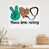 Peace Love Nursing Poster (Keuken)
