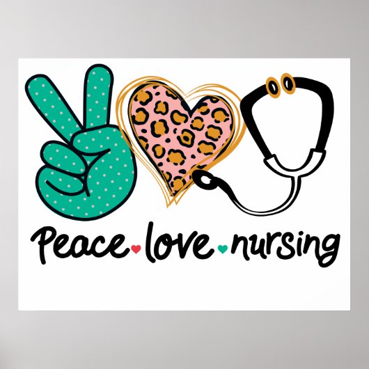 Peace Love Nursing Poster (Voorkant)