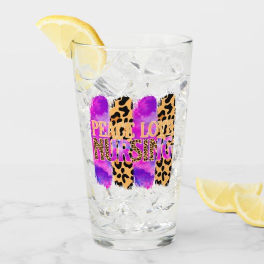 Peace Love Nursing - Schattige Nurse Design (2) Glas (Voorkant ijs)