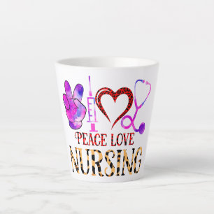 Peace Love Nursing - Schattige Nurse Design Latte Mok
