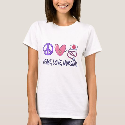 Peace Love Nursing T-shirt (Voorkant)