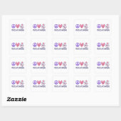 Peace Love Nursing Vierkante Sticker (Vel)