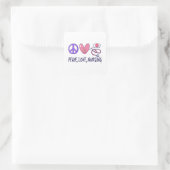 Peace Love Nursing Vierkante Sticker (Tas)