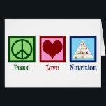 Peace Love Nutrition Card<br><div class="desc">Peace Love Nutrition. Een schattige voedingkaart voor een diëtist of diëtist die werkt met gezondheid en diëten die de voedselpiramide gebruiken.</div>