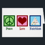 Peace Love Nutrition Card<br><div class="desc">Peace Love Nutrition. Een schattige voedingkaart voor een diëtist of diëtist die werkt met gezondheid en diëten die de voedselpiramide gebruiken.</div>