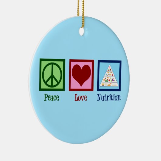 Peace Love Nutrition Keramisch Ornament (Rechts)