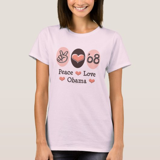 Peace Love Obama 08 Organic T-shirt (Voorkant)