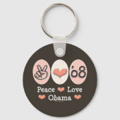 Peace Love Obama 08 Sleutelhanger (Voorkant)