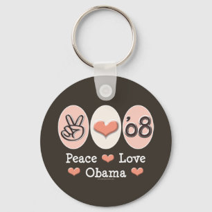 Peace Love Obama 08 Sleutelhanger