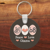Peace Love Obama 08 Sleutelhanger (Voorkant)