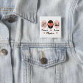 Peace Love Obama 44 Button (In situ)