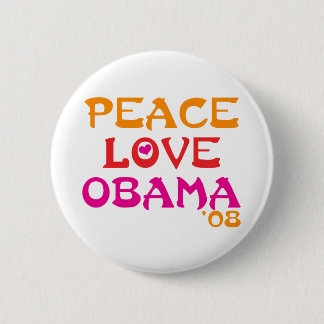 Peace Love Obama Ronde Button 5,7 Cm