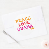 Peace Love Obama Ronde Sticker (Envelop)