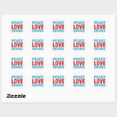 Peace Love Obama Ronde Sticker (Vel)