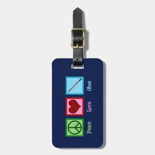 Peace Love Oboe Bagagelabel (Voorkant verticaal)