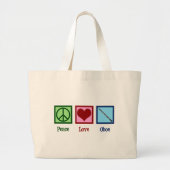 Peace Love Oboe Grote Tote Bag (Voorkant)