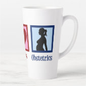 Peace Love Obstetrics Cute OBGYN Kantoor Latte Mok (Rechts)
