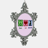 Peace Love Obstetrics Tin Sneeuwvlok Ornament (Links)