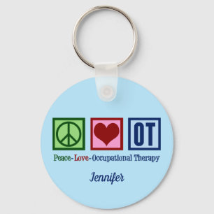 Peace Love Occupational Therapy Aangepast Sleutelhanger