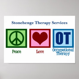 Peace Love Occupational Therapy Aangepast voor Kan Poster