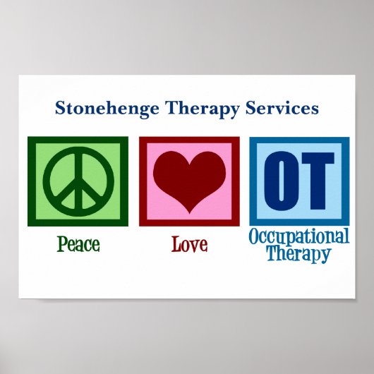 Peace Love Occupational Therapy Aangepast voor Kan Poster (Voorkant)