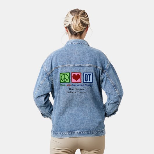Peace Love Occupational Therapy Aangepast voor OT Denim Jacket (Model)