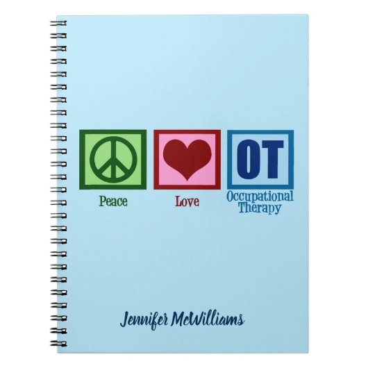 Peace Love Occupational Therapy Aangepast voor OT Notitieboek (Voorkant)