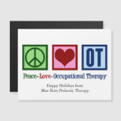 Peace Love Occupational Therapy Custom Magnet Kaar (Voorkant / Achterkant)