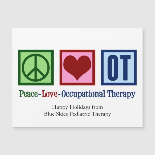 Peace Love Occupational Therapy Custom Magnet Kaar (Voorkant)