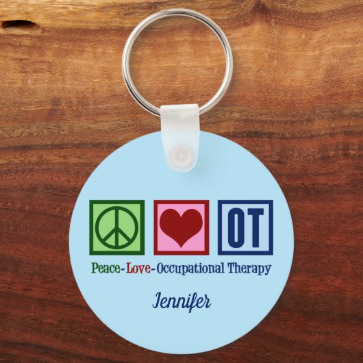 Peace Love Occupational Therapy Custom Sleutelhanger (Achterkant)