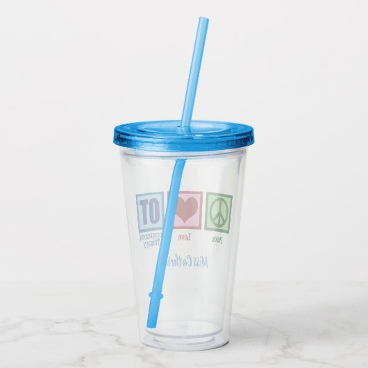 Peace Love Occupational Therapy Cute OT Acryl Drinkbeker (Achterkant)