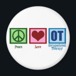 Peace Love Occupational Therapy Magneet<br><div class="desc">Een vredesteken,  hart,  en de letters om een grote gave te maken voor een professionele therapeut.</div>