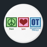 Peace Love Occupational Therapy Magneet<br><div class="desc">Een vredesteken,  hart,  en de letters om een grote gave te maken voor een professionele therapeut.</div>